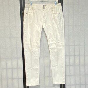 Piper & Blue Mid Rise Skinny Stretch Flap Back Pocket Denim Jeans White 13